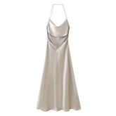 Love Letter Satin Cowl Neck Maxi Dress - Black Ins Street